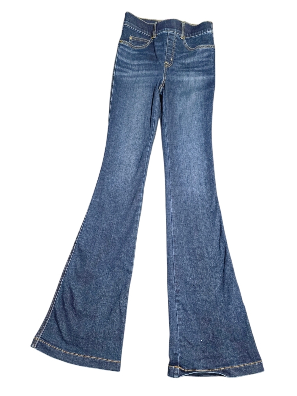 Spandex Women’s Flared Denim Jeans in Blue - Classic High-Rise Fit Size XS